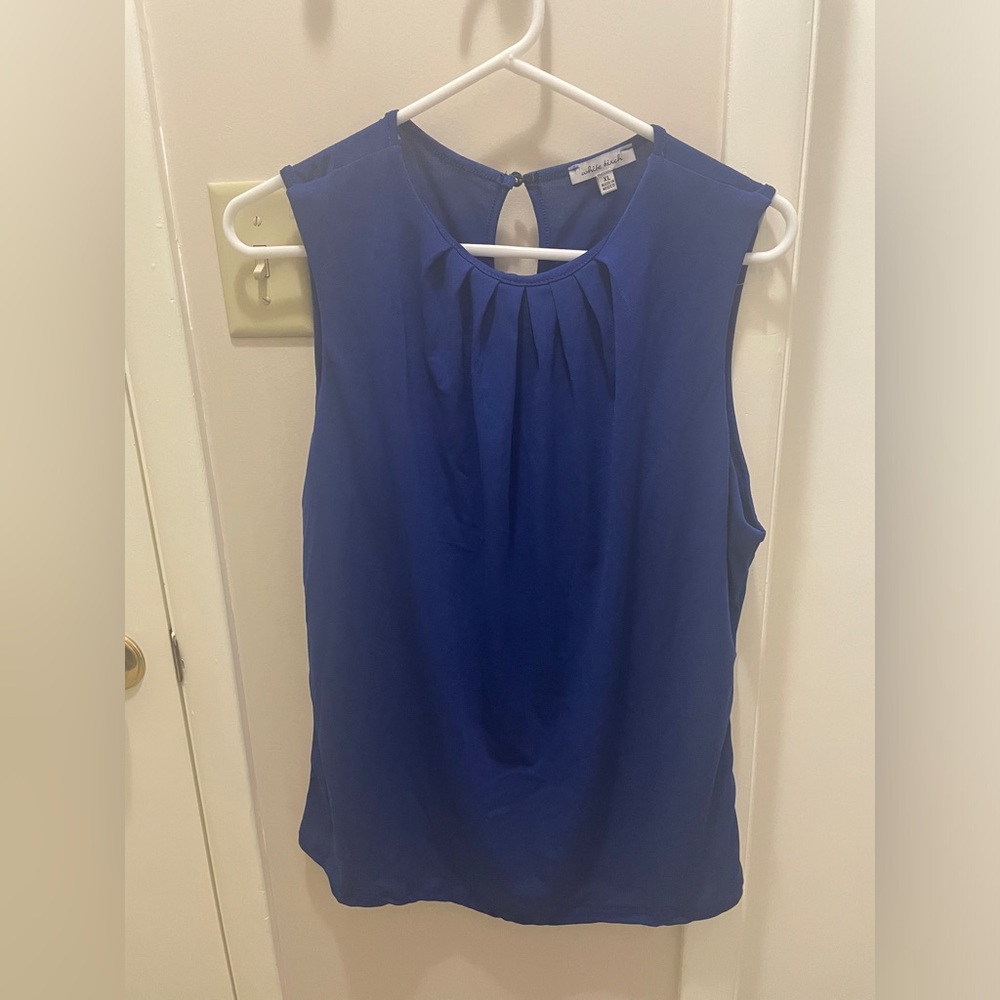Blue sleeveless blouse
